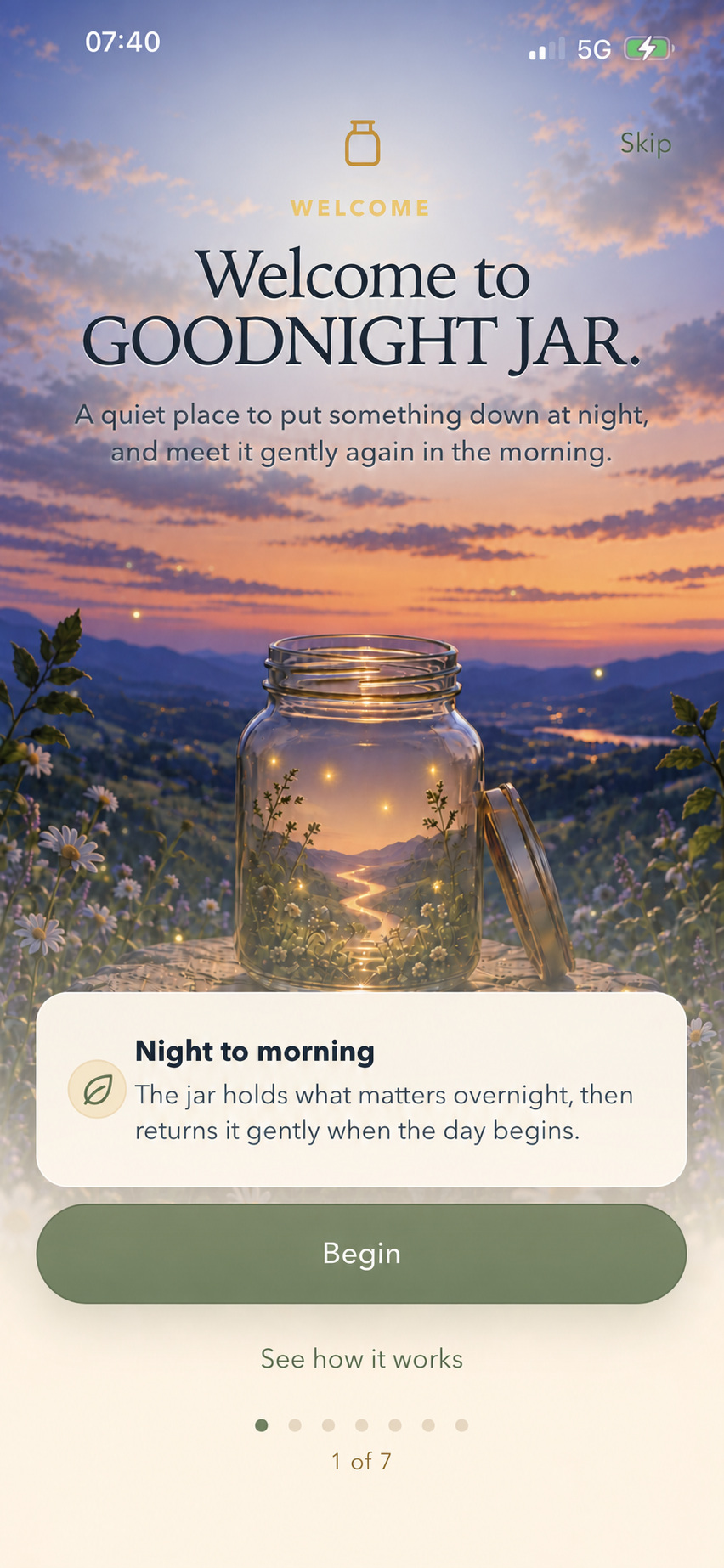 GOODNIGHT JAR — Welcome to GOODNIGHT JAR on an iPhone